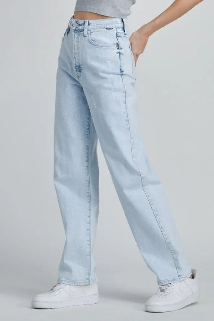 Try It Out High Rise Dad Jeans- Light Wash