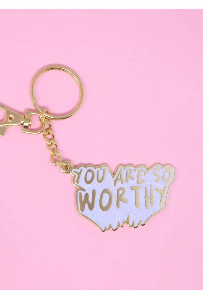 You Are So Worthy Keychain - Glitter