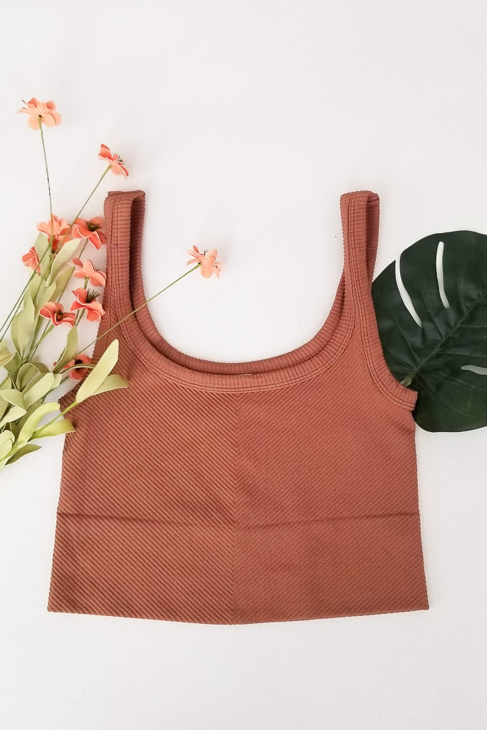 No Take Backs Ribbed Cropped Tank