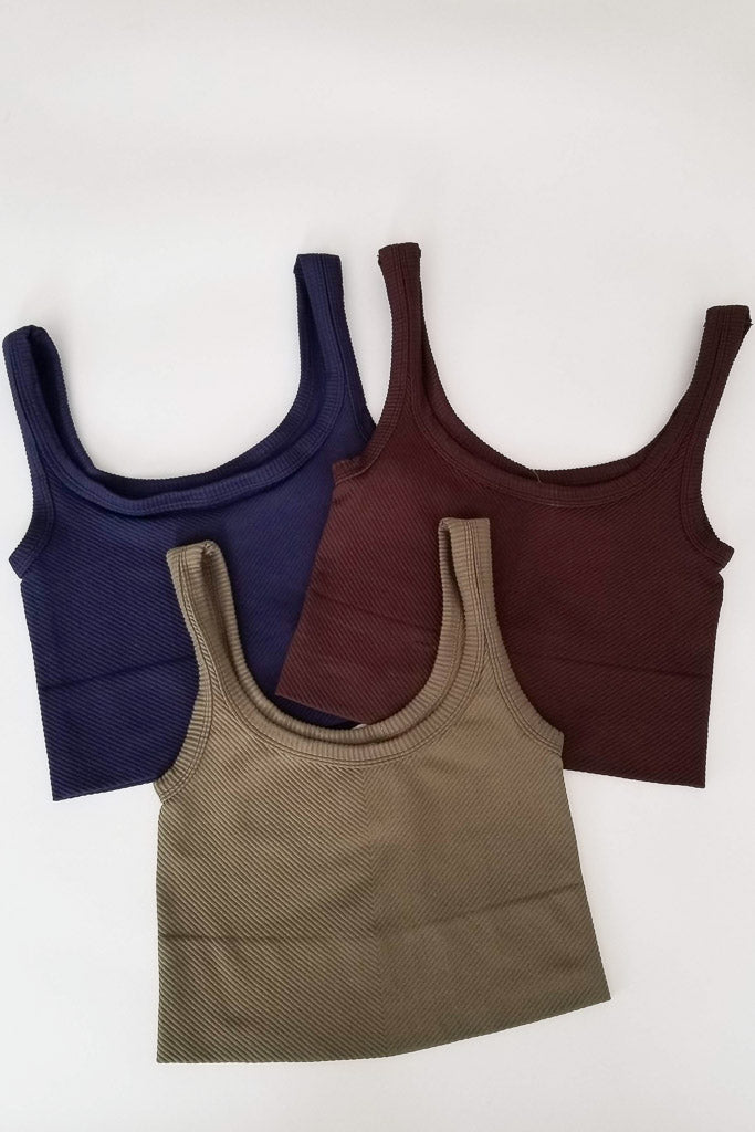 No Take Backs Ribbed Cropped Tank