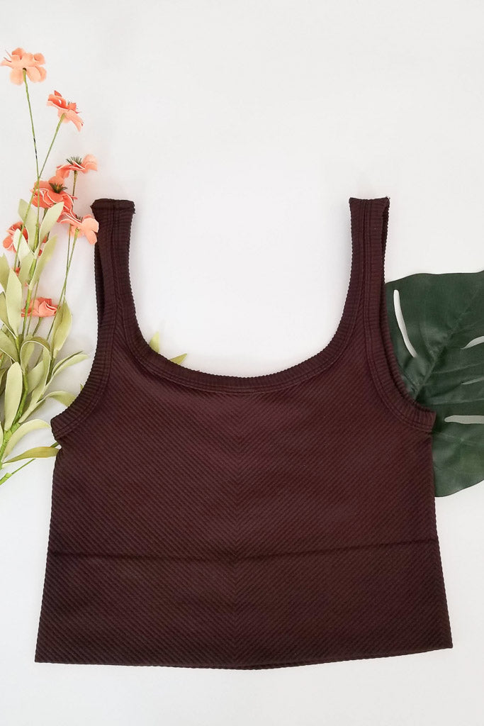 No Take Backs Ribbed Cropped Tank
