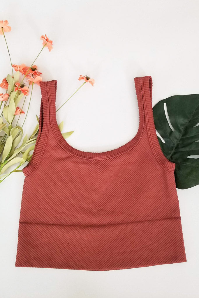 No Take Backs Ribbed Cropped Tank