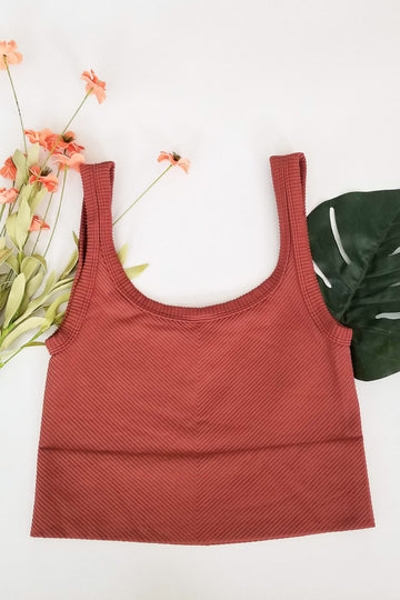 No Take Backs Ribbed Cropped Tank