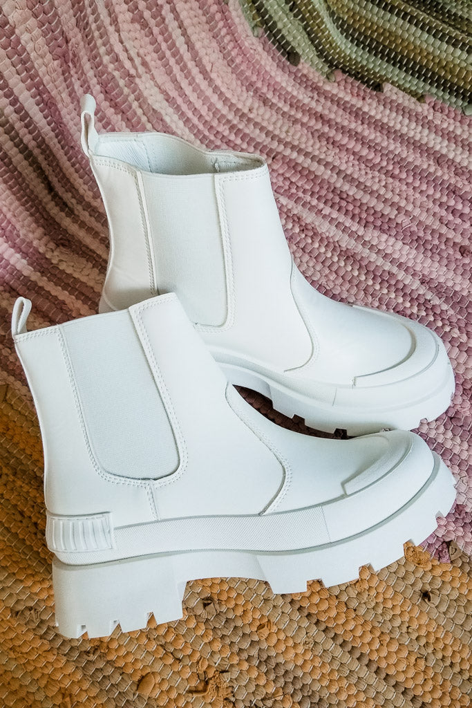 Finding Paradise Chunky Platform Bootie- White