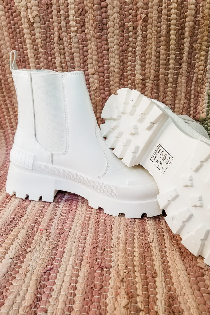 Finding Paradise Chunky Platform Bootie- White