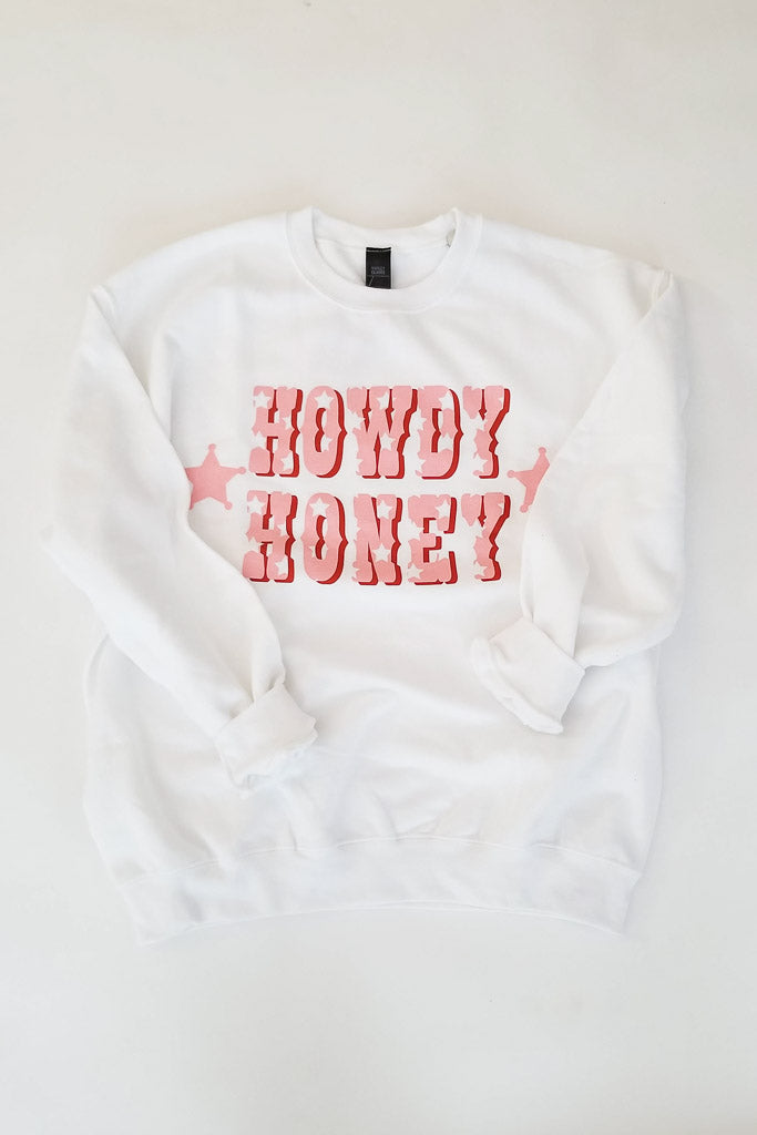 Howdy Honey Graphic Sweatshirt - White