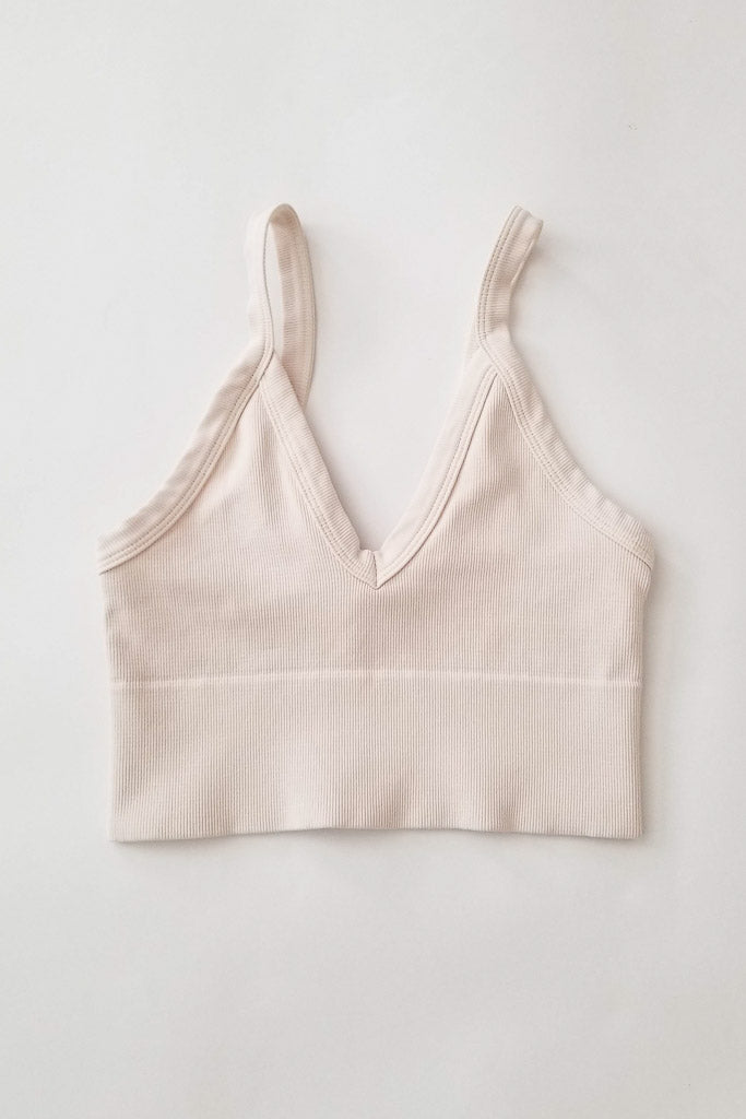 All The Feels Ribbed V-Neck Cropped Tank