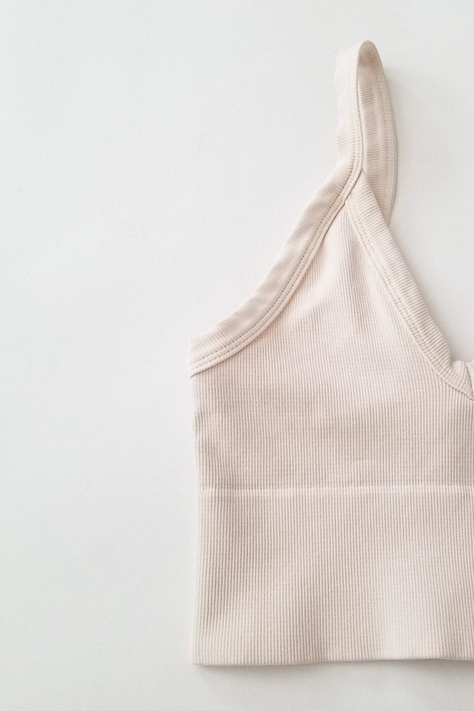 All The Feels Ribbed V-Neck Cropped Tank