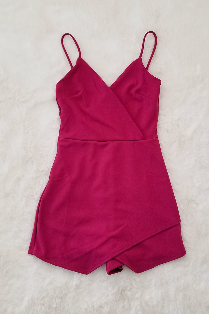 Wherever You Go Romper - Berry