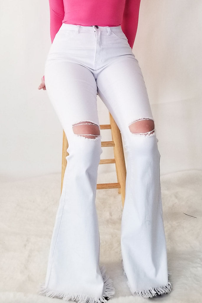 As Cool As You Flare Jeans - White