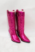 Looking On Cowboy Boots- Fuchsia Metallic