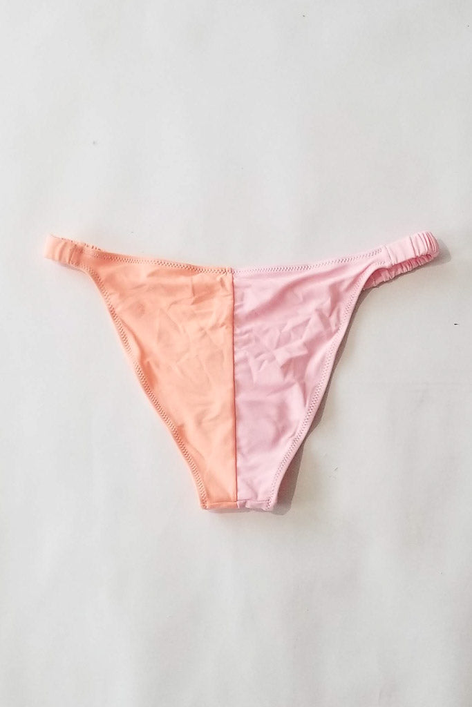 Stay Cool Bikini Bottom- Coral &amp; Pink
