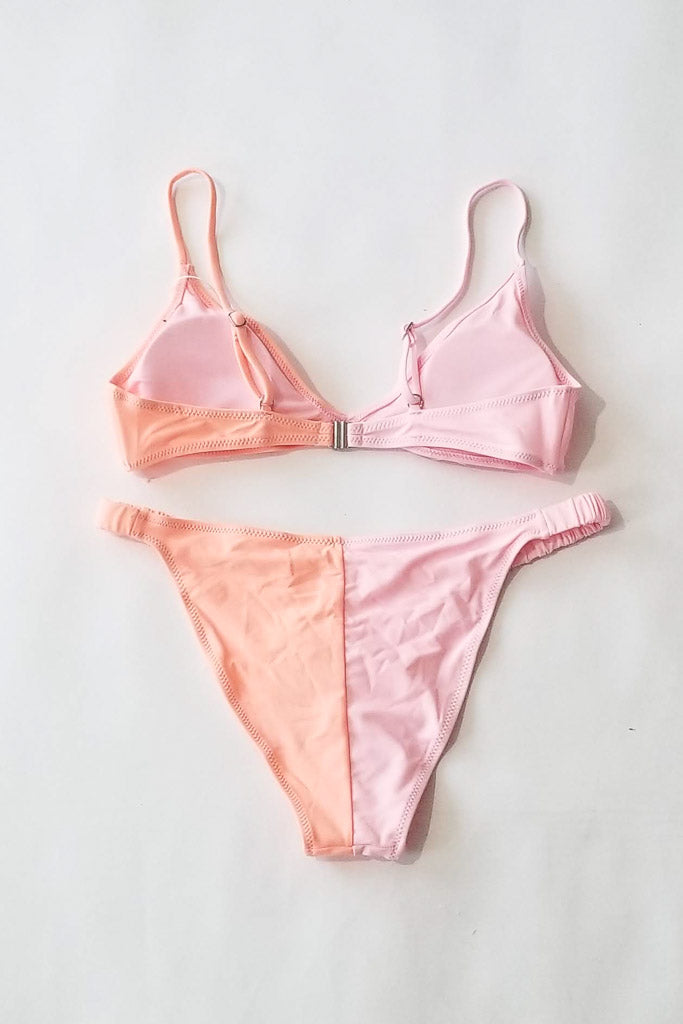 Stay Cool Bikini Bottom- Coral &amp; Pink