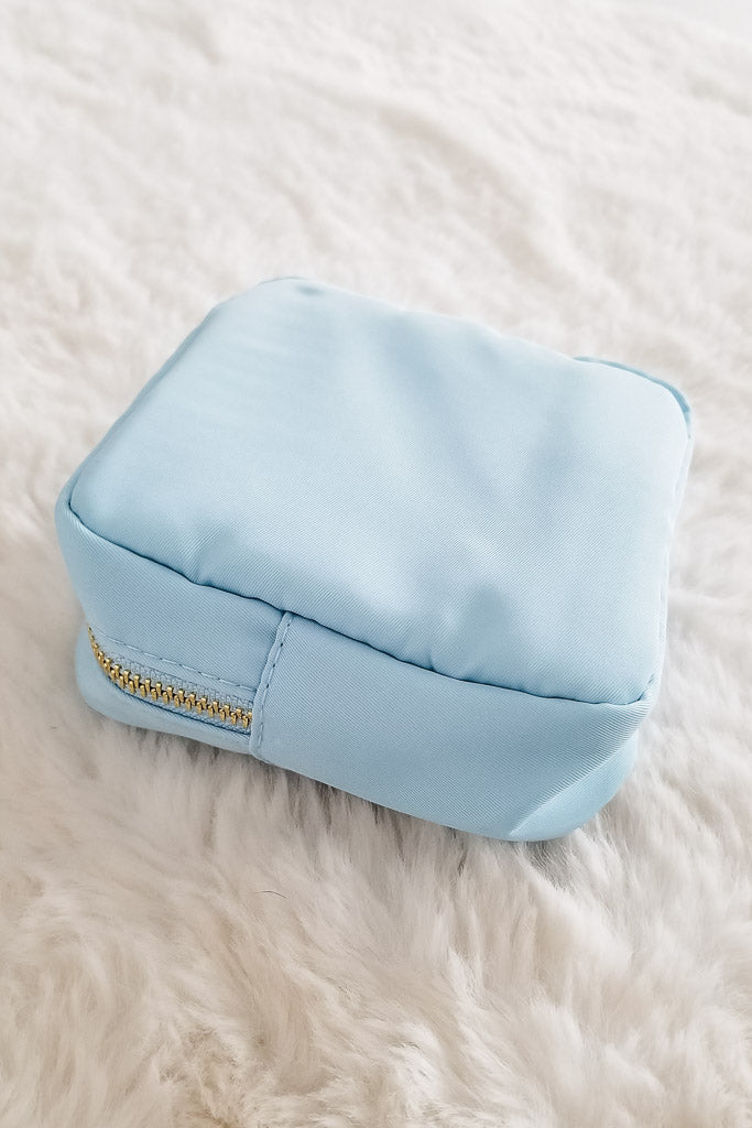 Mini Customizable Cosmetic Pouch- Blue