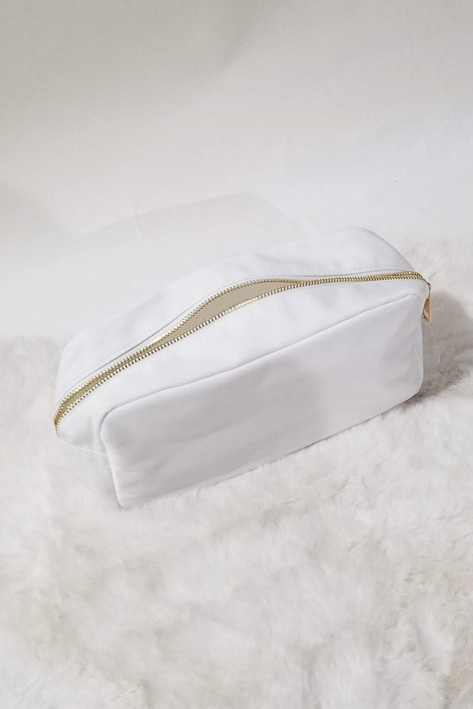 Large Customizable Cosmetic Pouch- White