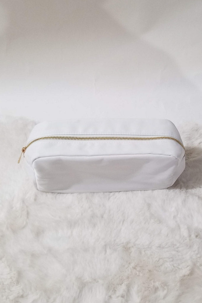 Large Customizable Cosmetic Pouch- White