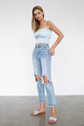 Glorious High Waist Mom Jeans- Light Wash