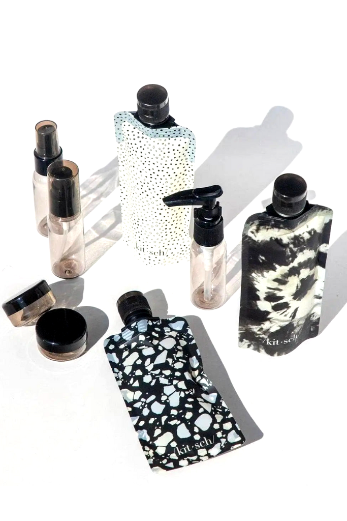 Refillable Ultimate Travel 11pc Set - Black & Ivory